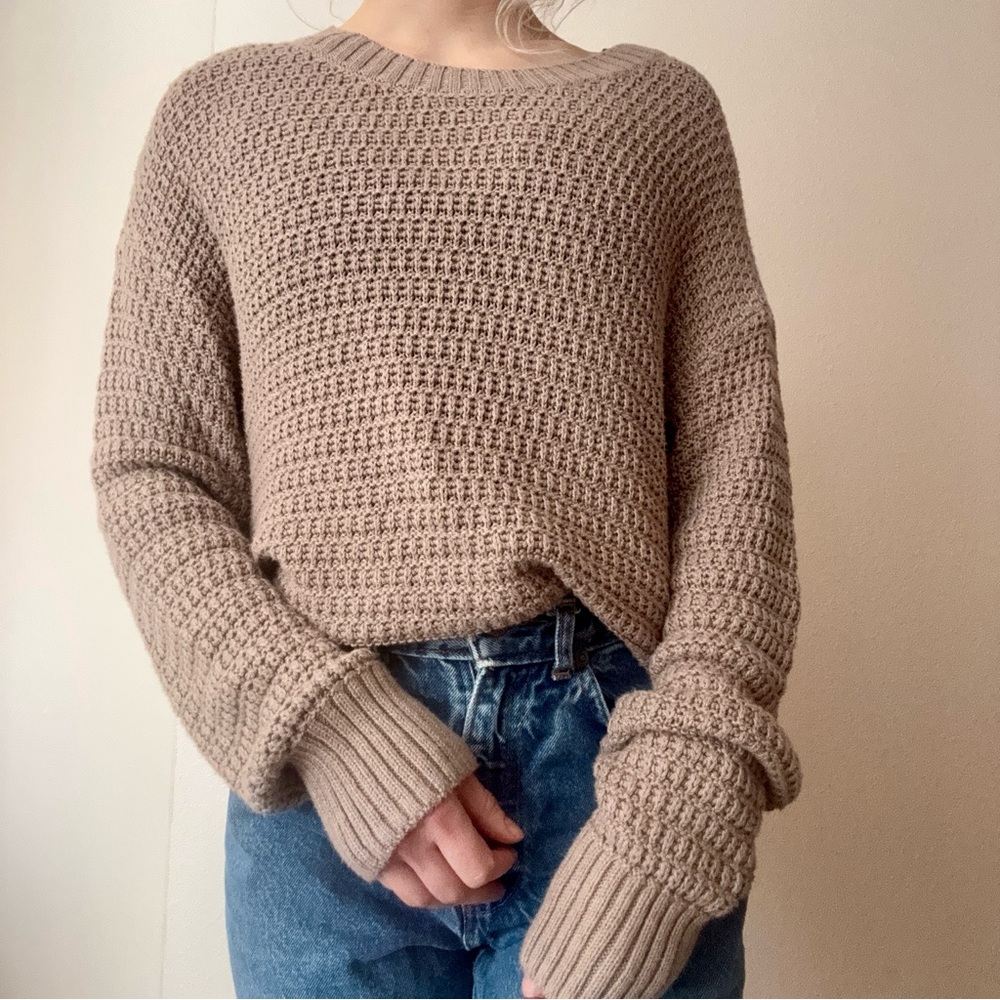 Cozy Knit Sweater in Tan
